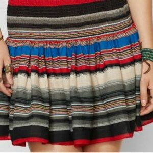 Denim & Supply Ralph Lauren Striped Printed Smocked Mini Skirt Size M